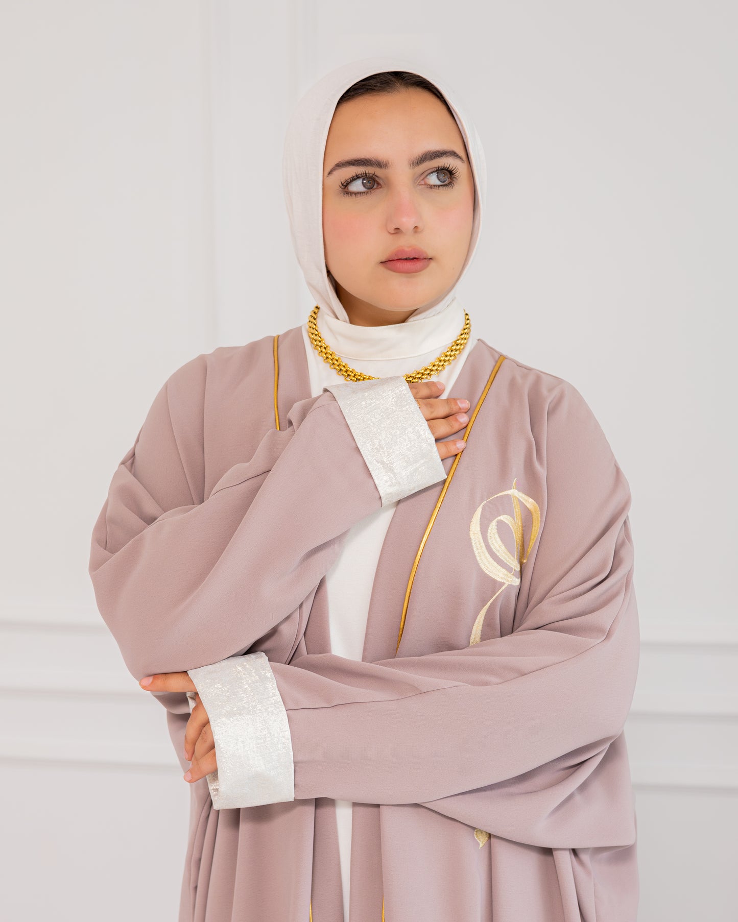 Beige Heya abaya