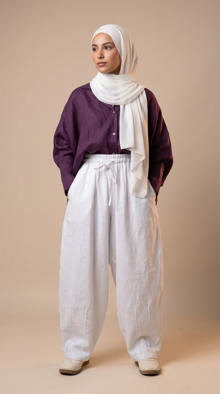 Ballon pants( white )