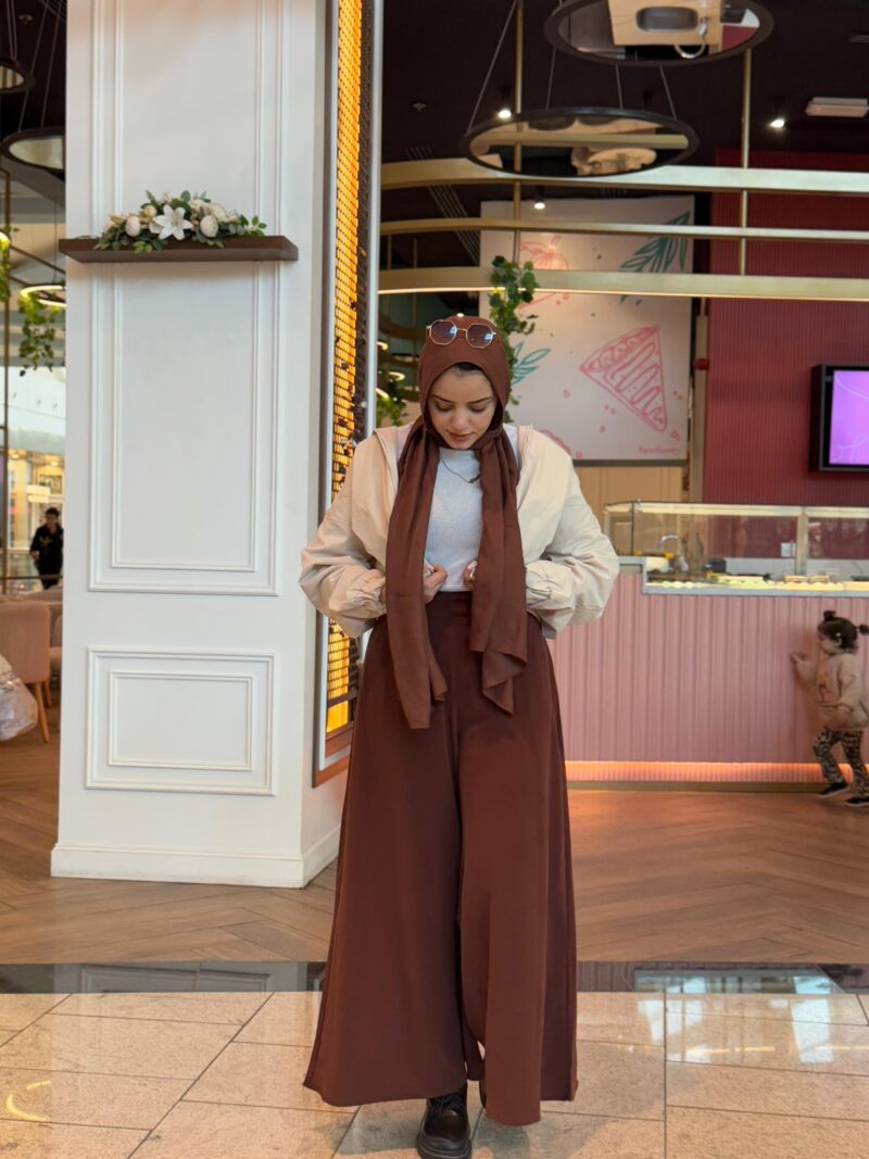 Wide-leg pants (Brown)