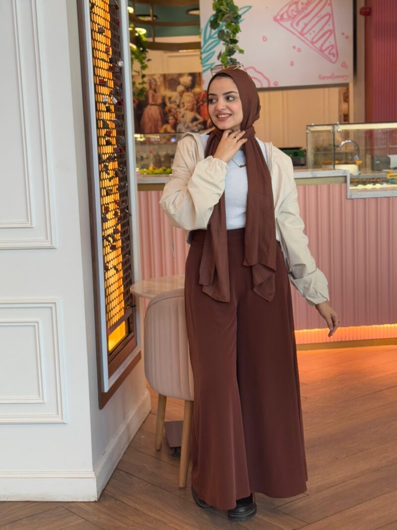 Wide-leg pants (Brown)