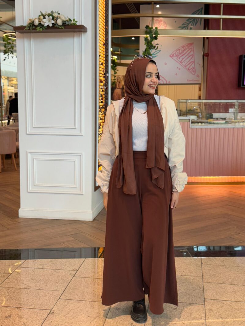 Wide-leg pants (Brown)